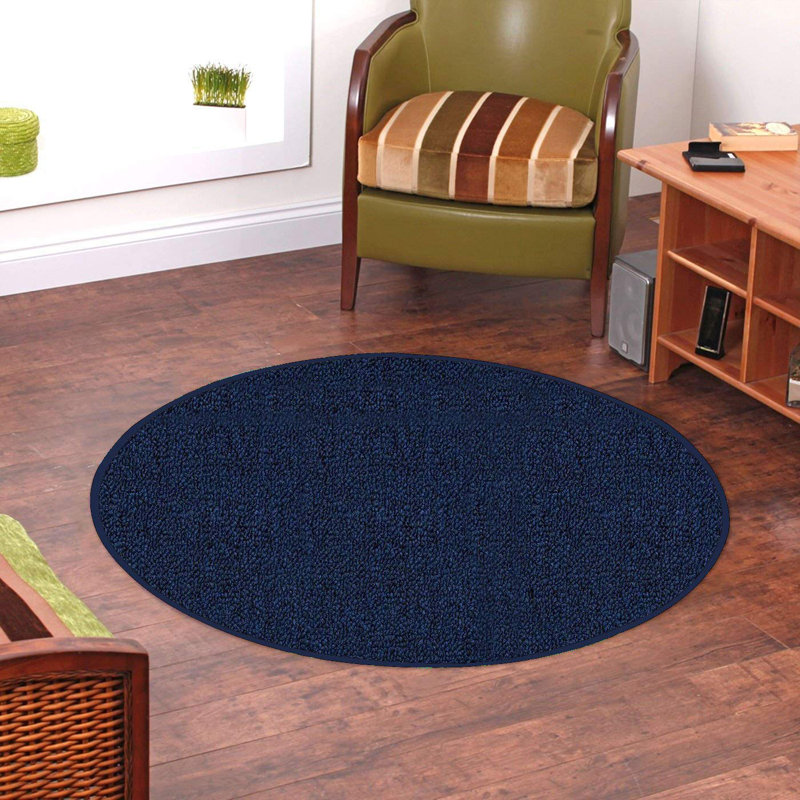 Amorim Furnish my Place Modern Indoor/Outdoor Commercial Solid Color Rug - Pet and Kids Friendly Rug, Stain Resistant, Floor Carpet for Living Room & Hallway, Wedding - Navy