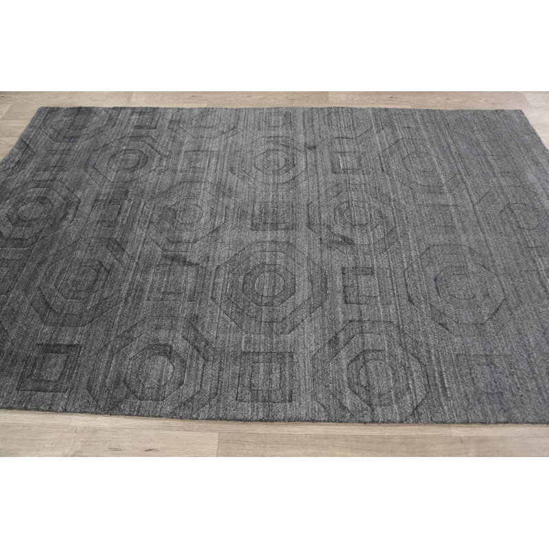 Tapis décoratif en laine noué à la main de conception unique 4 pi 11 po x 7 pi 8 po noué à la main New Age