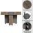 5-Piece Wood Top Folding Extendable Dining Table Set