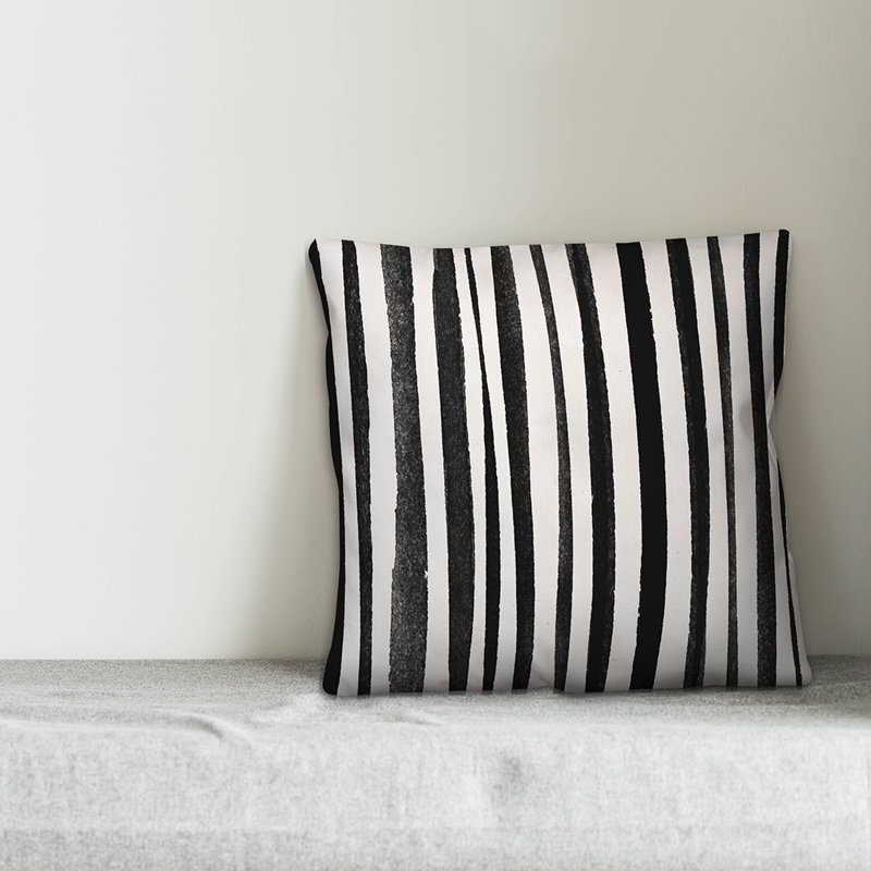  Zebra Throw Pillow, 18" x 18", Black