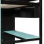 Lit mezzanine double avec rangement, bureau et armoire, chambre moderne en bois massif-562418012