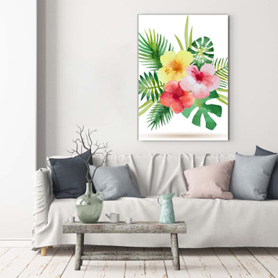 Hawaiian Flowers - Wrapped Canvas Print