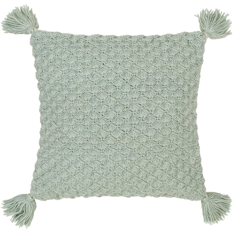 Makrome Tassels Throw Pillow, Beige, 18"H x 18"W, Pillow Cover Only - No Insert