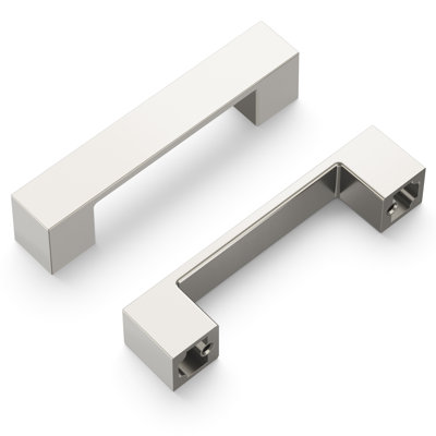 Heritage Designs Dash Handle Pull - 3" Centre to Centre Cabinet Pull Satin Nickel - Contemporary Hardware for Drawers & Cabinets