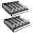 Adjustable Short Divider Bin Cosmetic Tray With Pushers - Customize Slot Size To Product, Clear, 2-Pack