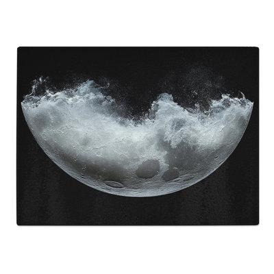 Moon Artwork  Glass Chopping Board