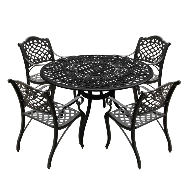 4 - Person Patio Dining Set with Round Table , Cushions Included