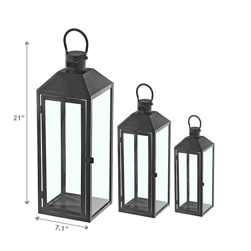 Ensemble de 3 lanternes métalliques en métal