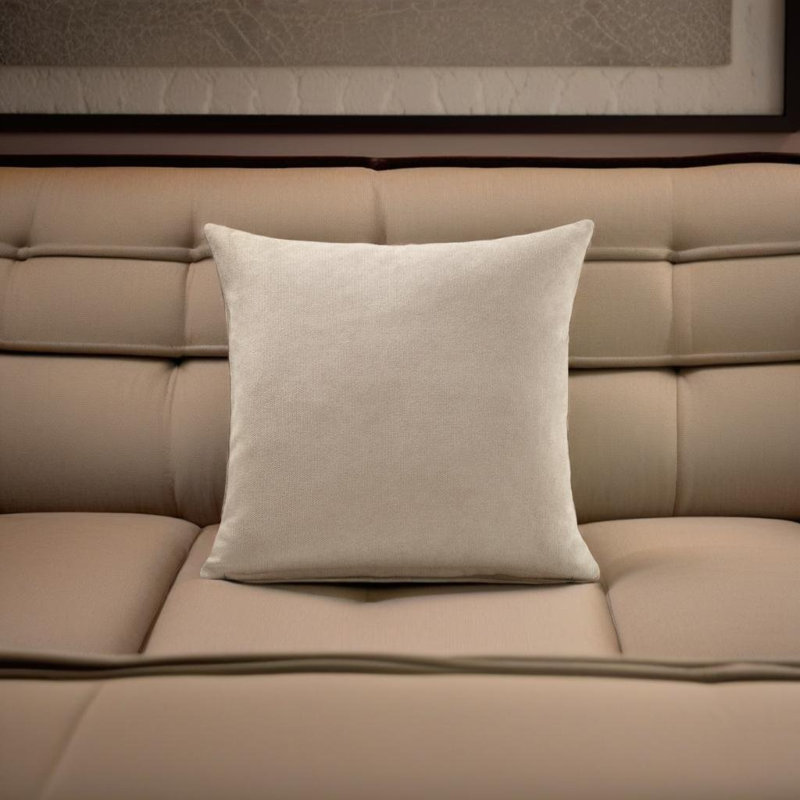 Velvet Feel Chenille Scatter Cushion Cover, Taupe, 45 cm x 45 cm