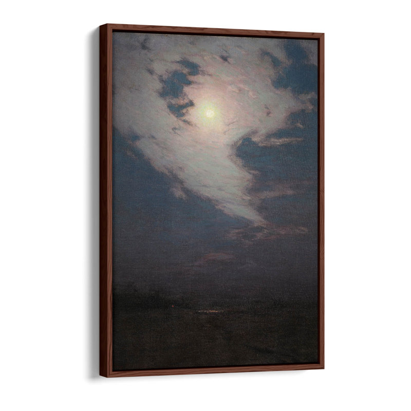 Birge Harrison - Soaring Clouds (1908) Canvas Floater Frame Print Picture Art - Walnut Frame, 30.48cm H x 20.32cm W