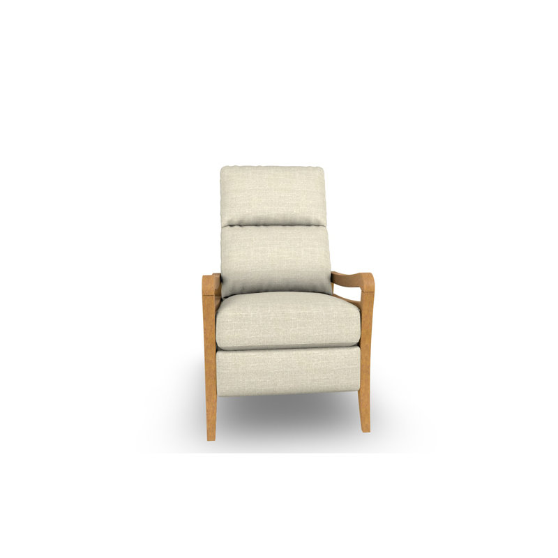 Modern High Leg Recliner, Ivory-22533, Honey Birch