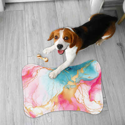 Metallic Marble - 1 Piece Bone Shape Feeding Mat