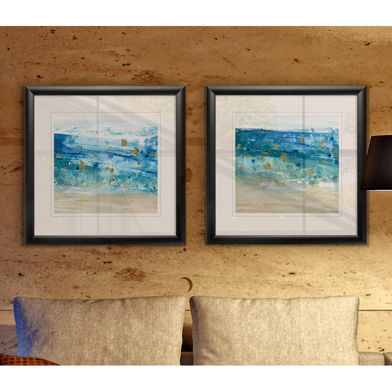 «Sea Glass Summer I», ensemble de 2 peintures encadrées