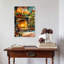 Cozy Christmas Fireplace Abstract Contemporary Christmas Tree Winter, art mural-129144408