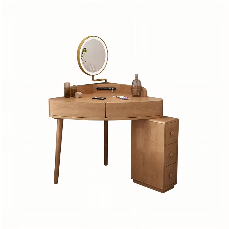 Coiffeuse 29,53 "en bois massif brun simple