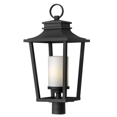 Sullivan 26" Single Light Outdoor Post Lantern with Etched Opal Glass