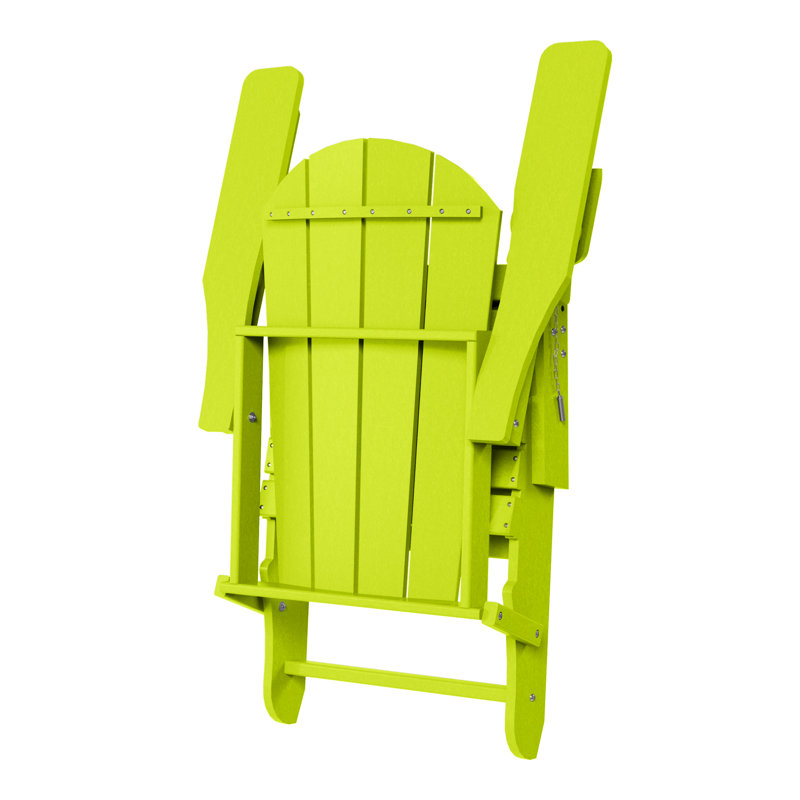 Laguna Outdoor Folding Adjustable Adirondack Chair With Cup Holder & Hideaway Ottoman (Set Of 2), Green