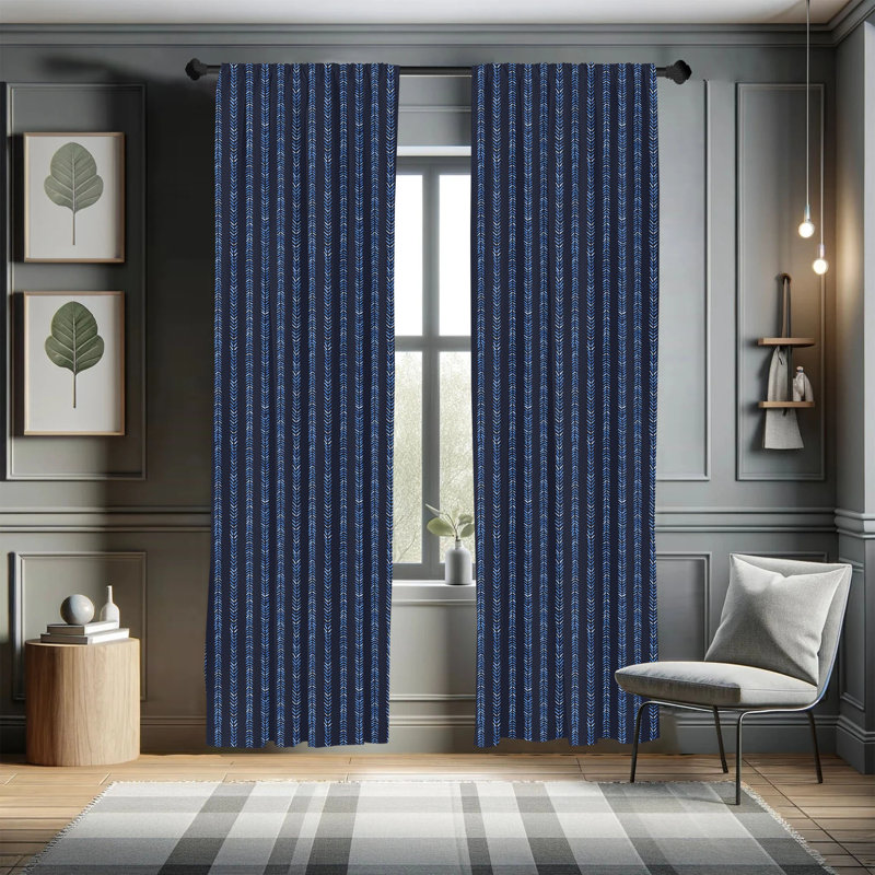 Herringbone Semi-Sheer Rod Pocket Curtain Panels, 28" x 84"