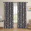 2‑Panel Blackout Curtains, Silver Foil Feather Print-1823014109-1823014099