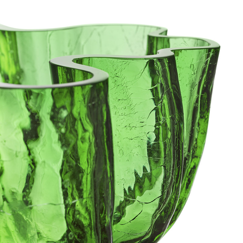 Crackle Handmade Glass Decorative Bowl