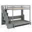 Lit escamotable double complet avec levage hydraulique intégré et bureau intégré