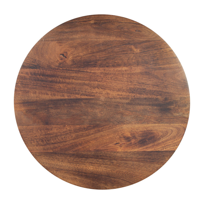 Table de bout à piédestal en bois massif de 21,3 po de hauteur 
