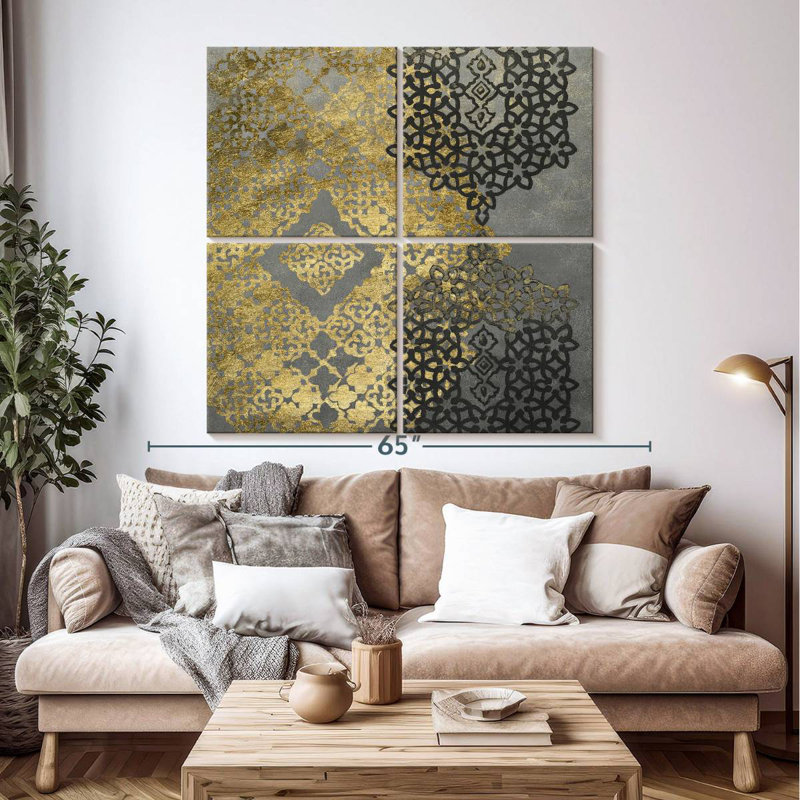 Kerner Golden Filigree I, 50" H x 50" W