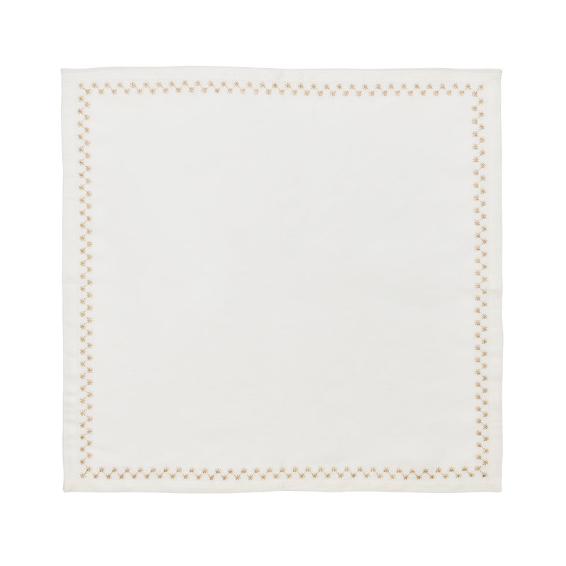 Starry Night Napkin, White/Gold