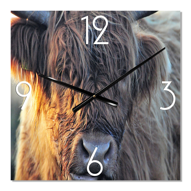 Horloge murale Scottish Cow on Moorland III, Petit