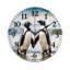 Horloge murale de plage, pingouin, décoration murale ronde 12 po, pour maison côtière