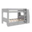 Full Size Bunk Bed with Desk, Bookshelves & Drawers — Space-Saving Multifunctional Kids Bed, Grey-362289634