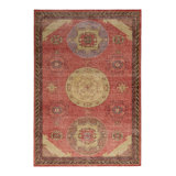 Distressed Homage Hand Knotted Wool Geometric Area Rug