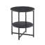 Petite table d'appoint ronde, table de bout campagnarde à 2 niveaux, tables d'appoint pour petits espaces, tables de chevet pour le salon des chambres à coucher, tables basses avec tablette de rangement, noir