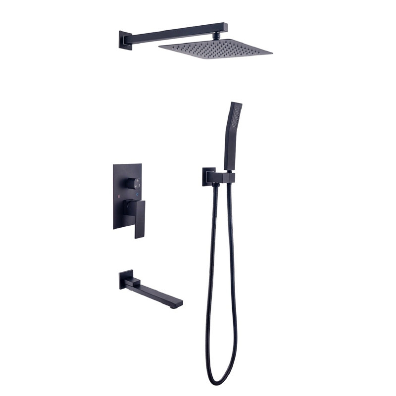 Thermostatic Complete Shower System, Matte Black
