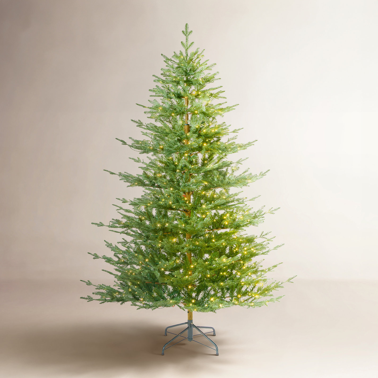 Cashmere Flocked Pre-Lit Fir Christmas Tree, 9ft, Pre-Lit