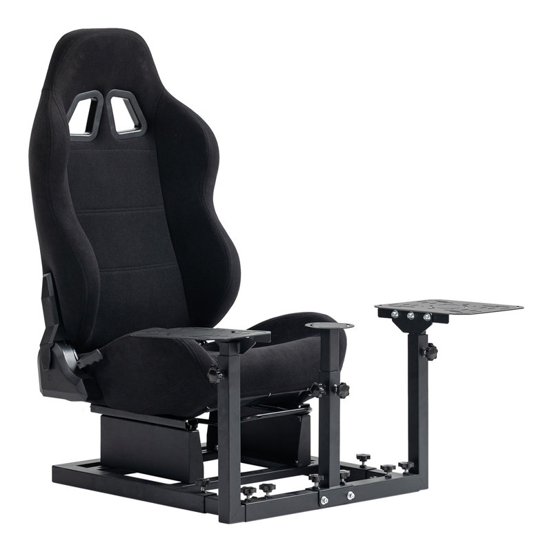 Anman Flight Sim Cockpit with Black Seat Fit HOTAS Warthog T150 Logitech X56, Not Include Steering wheel & Wheels & Pedals and Shifter Handbrake