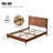 Wooden platform bed with upholstered base-2029263071-2029263064