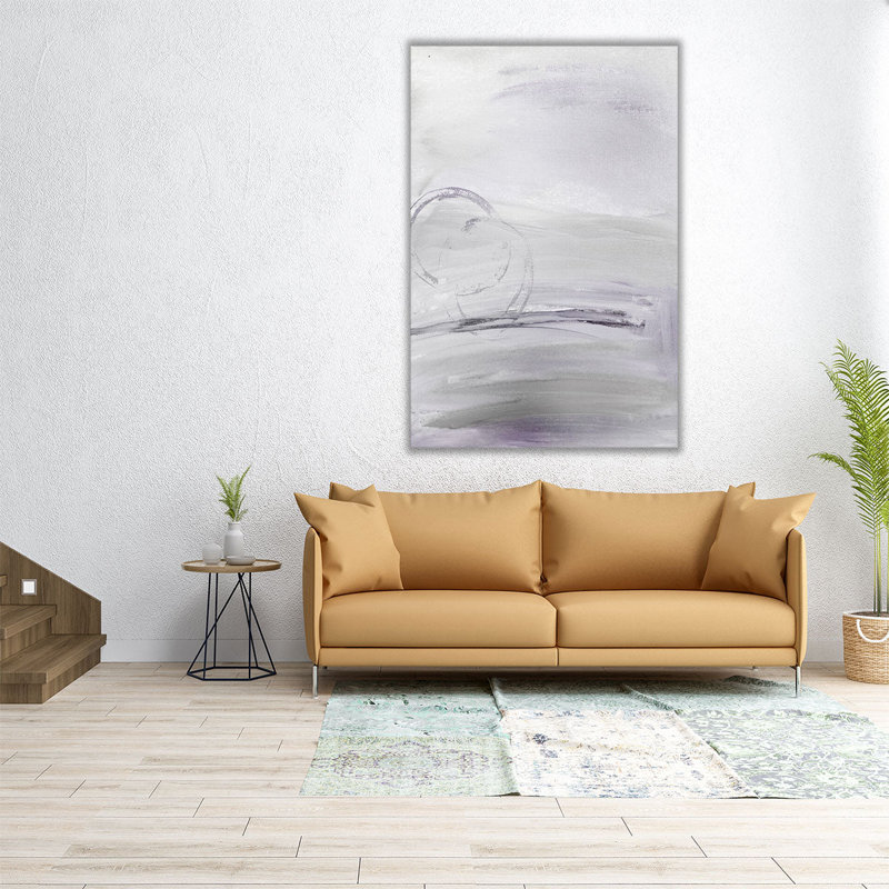 Lilas abstrait - reproduction d'art sur toile, H 60 po x l 40 po