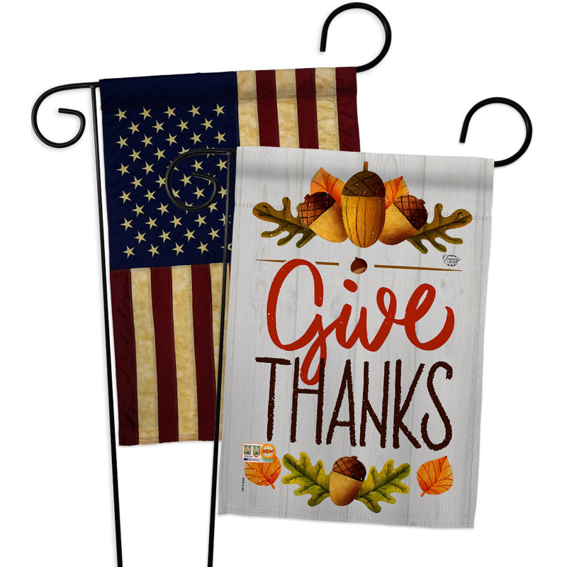 Double Sided 18.5'' H x 13'' W Polyester Thanksgiving Garden Flag