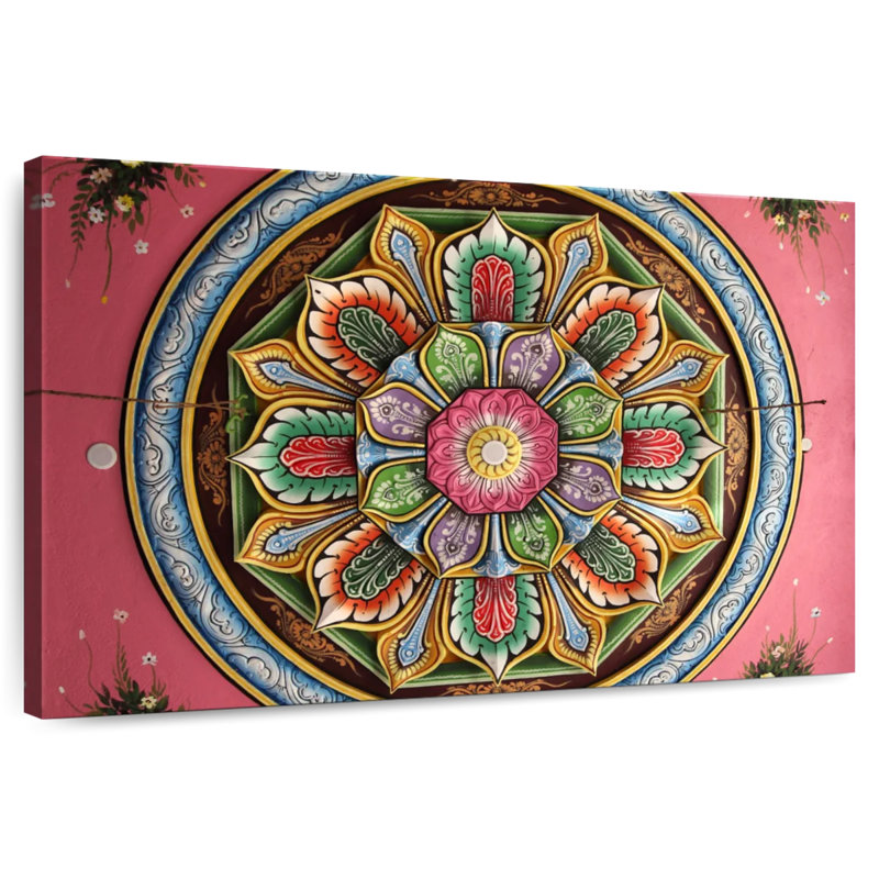 Plafond orné du temple indien Adella, H 8 po x l 12 po