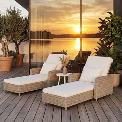 Alyeska Aluminum Outdoor Chaise Lounge With Air Pump, Adjustable Reclining Back & Sunbrella Cushions