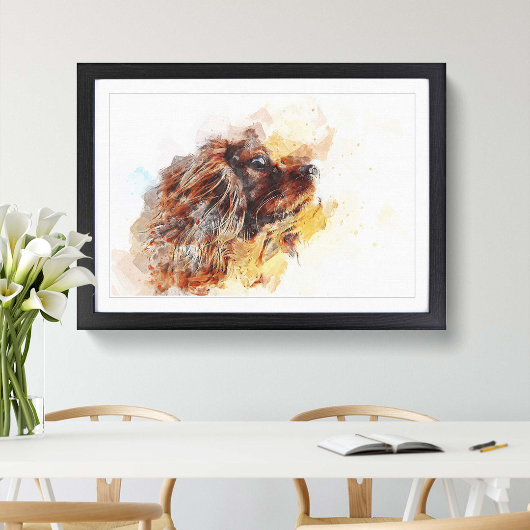 King Charles Spaniel in Abstract - Picture Frame Painting Print