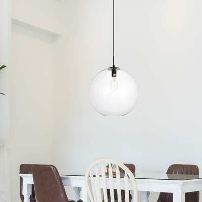 Luminaire suspendu simple en forme de globe à 1 lumière Rincon
