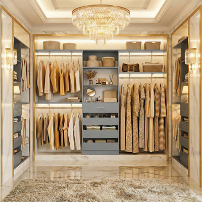 21"-95"Closet System With 4 Drawers And 4 Rods