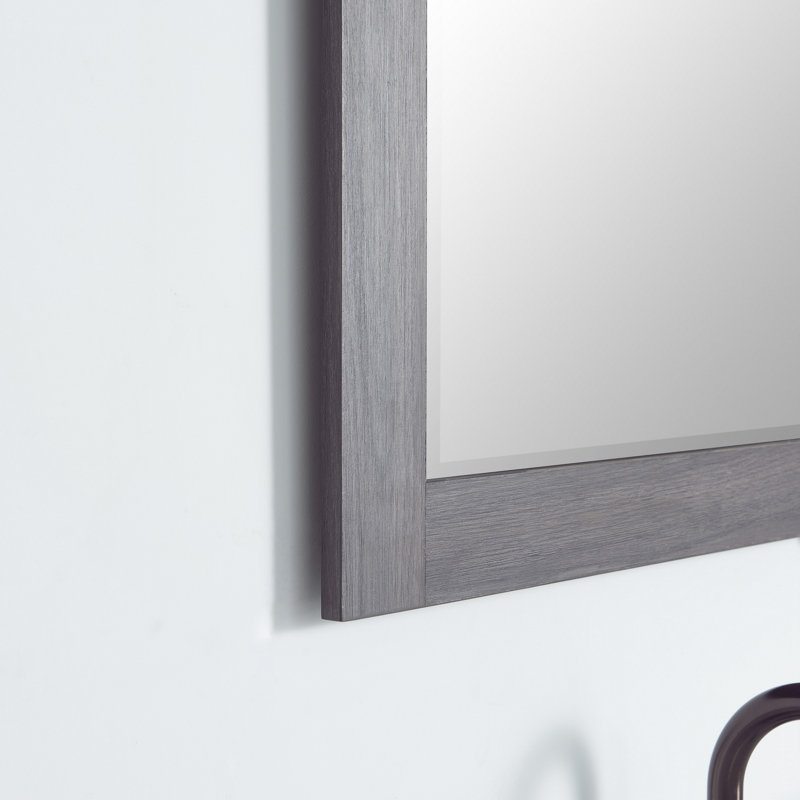 Miroir de salle de bain mural Karamfila, 39,4 po x 24 po, Chêne Suleiman