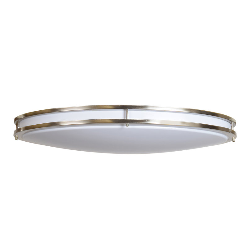 Penning Acrylic Flush Mount, Brushed Steel, 5" H x 18.25" W x 18.25" D