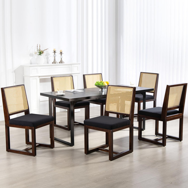 Chaises de salle à manger rembourrées modernes Carletto, Noir, Brun
