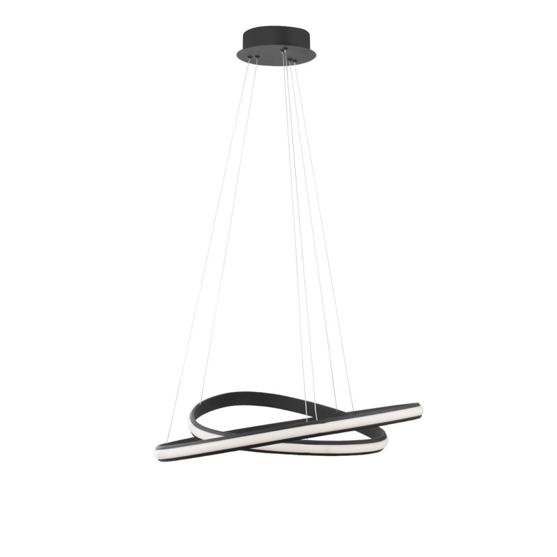 2 - Light LED Geometric Pendant, Black