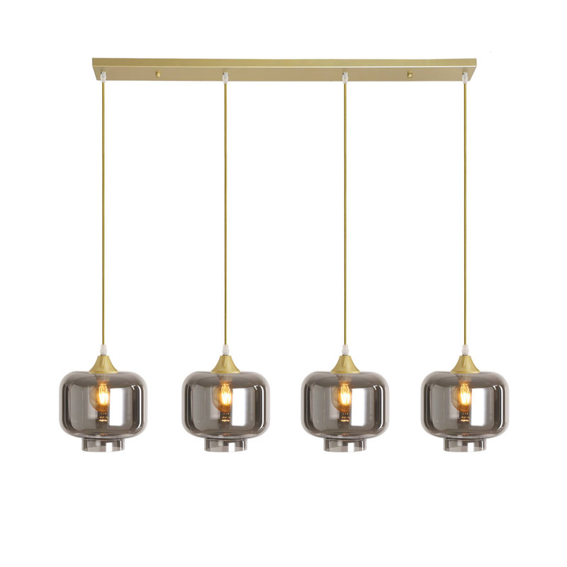 Khue 4 - Light Kitchen Island Pendant, Smoke, Gold