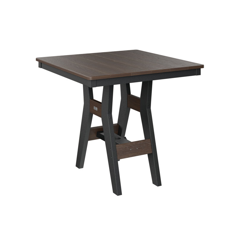 Harbor Outdoor Square Dining Table, 30.37" H x 33" W x 33" D, Black, Brazilian Walnut